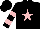 Silk - Black, pink star, pink bars on sleeves, black cap