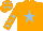 Silk - orange, light blue star, light blue stars on sleeves and cap