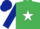 Silk - EMERALD GREEN, white star, dark blue sleeves & cap