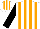 Silk - White, orange stripes, black sleeves, white and orange striped cap