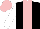 Silk - Black, pink stripe, white sleeves, pink cap