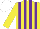 Silk - Yellow & purple stripes, white cap