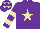 Silk - Purple, beige star, hooped sleeves and stars on cap
