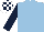 Silk - Light blue, dark blue sleeves, white and dark blue check cap