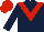 Silk - Dark blue, red 'v', red cap