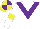 Silk - White, Purple chevron, White sleeves, Yellow armlets, Yellow and Purple quartered cap