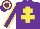 Silk - Purple, yellow cross of lorraine, yellow seams on sleeves, purple cap, yellow hoop