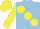 Silk - Light blue, large yellow spots & sleeves, yellow cap