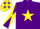 Silk - Purple, Yellow star, diabolo on sleeves, Yellow cap, Purple stars