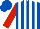 Silk - Royal Blue and White stripes, Red sleeves