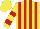Silk - Yellow and red stripes, red bars on yellow sleeves