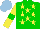 Silk - Green, yellow stars, sleeves with green armlets, light blue cap
