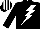 Silk - black, white lightning bolt, striped cap