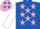 Silk - Royal Blue, Pink stars, White sleeves