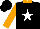 Silk - Black, white star, orange collar, sleeves black, orange stars, cap white, black button