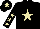 Silk - Black, beige star, black sleeves, beige stars, black cap, beige star