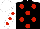 Silk - Black, red spots, white sleeves, red spots, white cap