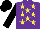 Silk - purple, yellow stars, black sleeves and cap