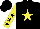 Silk - black,yellow star, sleeves, black stars on sleeves
