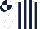 Silk - White, dark blue stripes, white sleeves, quartered cap