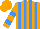 Silk - Orange, cornflower blue stripes, hooped sleeves