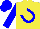 Silk - Yellow, blue horseshoe, blue sleeves, blue cap