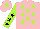 Silk - Pink, lime stars, sleeves,black stars, pink cap, lime star cap