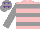 Silk - Pink, grey,white,grey horizontal stripes on & slvs, grey cap, purple stars