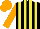 Silk - Black, yellow stripes, orange sleeves , cap