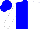 Silk - Blue, white halved (horizontally), sleeves blue, cap blue (transit)