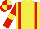 Silk - Yellow body, red braces, red arms, yellow armlets, red cap, yellow quartered