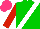 Silk - Green, white sash, red sleeves, hot pink cap