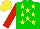 Silk - Green, yellow stars, red sleeves, yellow cap