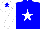 Silk - Dodger blue, white star (small), sleeves white, cap white, dodger blue star