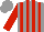 Silk - Grey, red stripes, red sleeves, grey cap