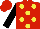 Silk - Red, yellow dots, black sleeves