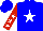 Silk - Blue, white star, red sleeve, white stars