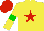 Silk - Yellow, red star, yellow sleeve, green armlets, red cap