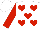 Silk - White, red hearts , sleeves