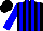 Silk - Black, blue stripes, sleeves white, black,blue quarters cap
