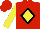 Silk - Red, yellow diamond, black diamond frame, yellow sleeves, red cap