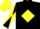 Silk - Black, Yellow diamond, diabolo on sleeves, Yellow cap