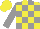 Silk - yellow and grey checks, grey sleeves, yellow cap