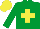 Silk - Emerald green, yellow cross, yellow cap
