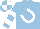 Silk - Light blue, white horseshoe, hooped sleeves, quartered cap