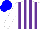 Silk - white, purple stripes, blue cap