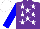 Silk - purple, white stars, blue sleeves, white cap