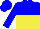 Silk - blue, yellow halved horizontally