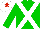 Silk - Green, white crossed sashes, white cap, red star cap