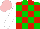 Silk - Green, red checked, white sleeves, pink cap